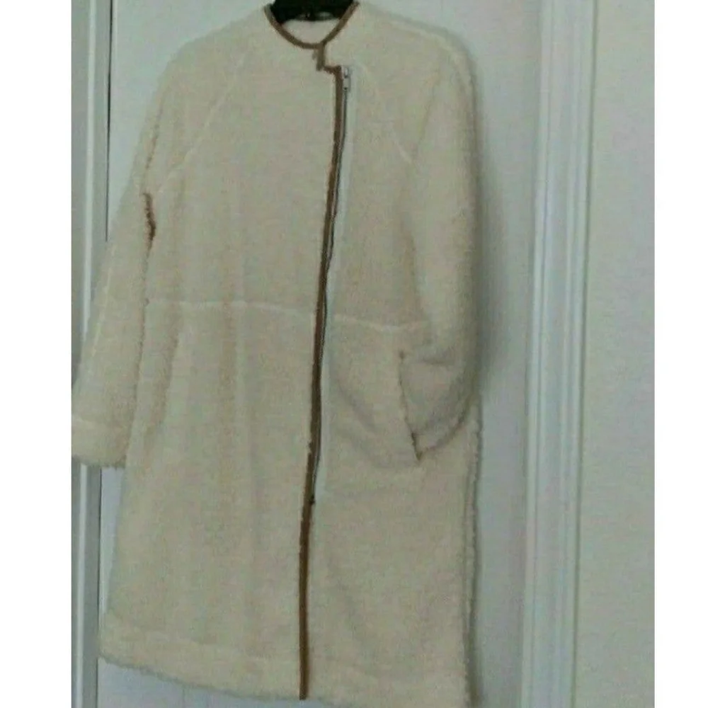 BANANA REPUBLIC SHERPA COAT CREAM TAN X-SMALL WOMENS X-SMALL NWOT